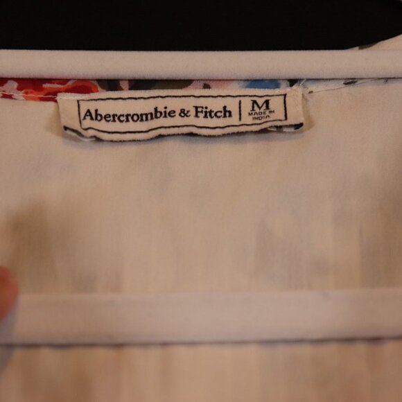 Abercrombie and Fitch Floral Ruffle Pintuck Drawstring Dress - Picture 3 of 12